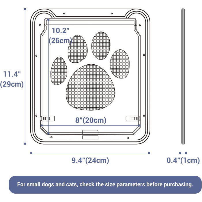 Насолоджуємося дверима для собак з функцією блокування для розсувних дверей, дверей-ширм, вікна (31 x 36 см) (20,5 x 26 см)