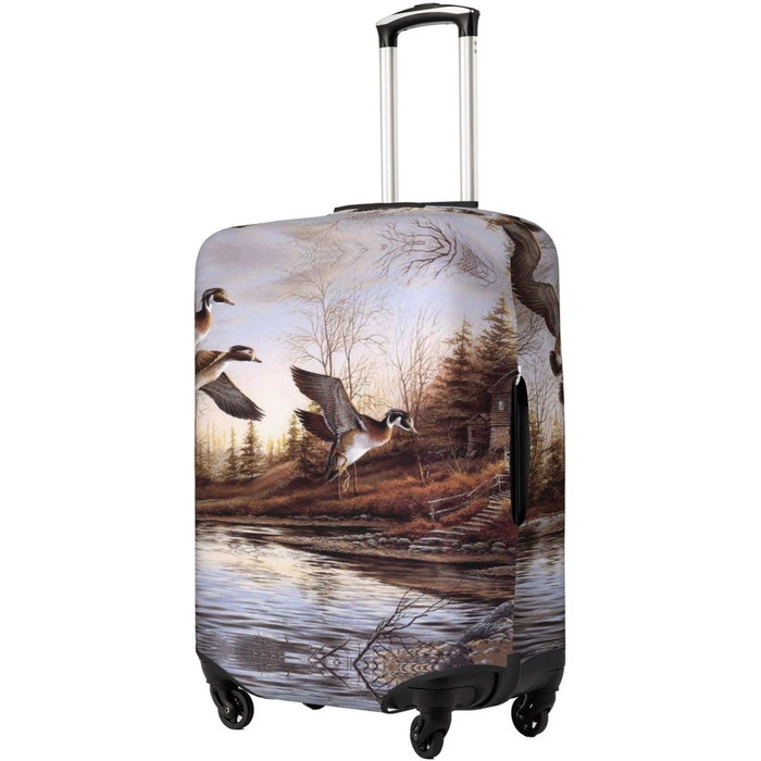 Чохол для валізи Mallard Ducks, міцний захист, підходить для багажу розміром 45,7 - 81,3 см, малий, Чорний
