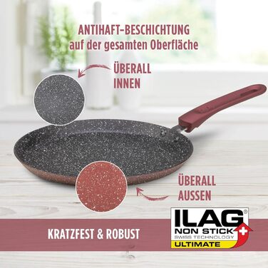 Сковорода для млинців ROSMARINO, 25см - Сковорода для млинців з литого алюмінію з антипригарним покриттям - Для індукції та інших