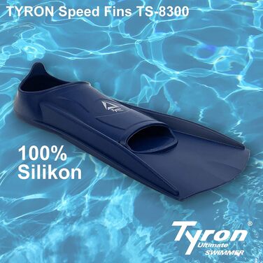 Ласти Tyron Speed Fins TS-8300 Короткі ласти для плавання для дітей та дорослих Тренувальні ласти для плавання 100 силікон, темно-синій, розміри 45-47