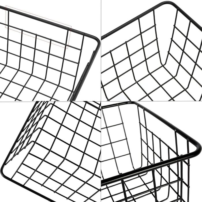 Дротяних кошики для зберігання, маленький металевий кошик 28x22x12 см, кошик для ванної кімнати, настінний залізний підвісний кошик, відкритий дротяний дизайн, сітчастий кошик для зберігання для офісу, кухні, ванної кімнати, 3