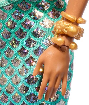 Аріель, русалочка - розкішна лялька-русалочка з намистинами для волосся та підставкою для уявних ігор і показу, для дітей віком ві