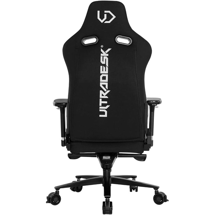 Офісне крісло, стілець для роботи, поперекова підтримка, 2 подушки з піни з ефектом пам&39яті, обертове крісло, підлокітники, регулювання висоти за допомогою газової пружини, ролики з фіксацією, металевий каркас, наповнювач з піни, чорний