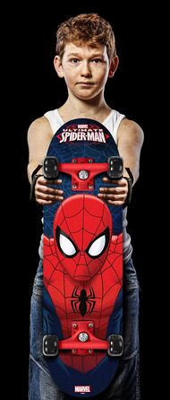Скейтборд Spiderman ROT 28" Red/Black – круїзер Людина-Павук 28x8 дюймів, для дітей 5-12 років, пластиковий пенні-борд з принтом