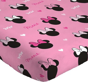 Комплект постільної білизни Disney Minnie Hearts & Love з 3 предметів з 100 бавовни, розмір односпального ліжка 135x200 см - підко