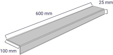 Профіль для сходів Тонка лінія 100 мм, Захист країв профілю з протиковзким покриттям R13 для сходів та сходинок (10 x 60 см, жовтий Обережно, сходинка) 10 см x 60 см Жовтий Обережно, сходинка