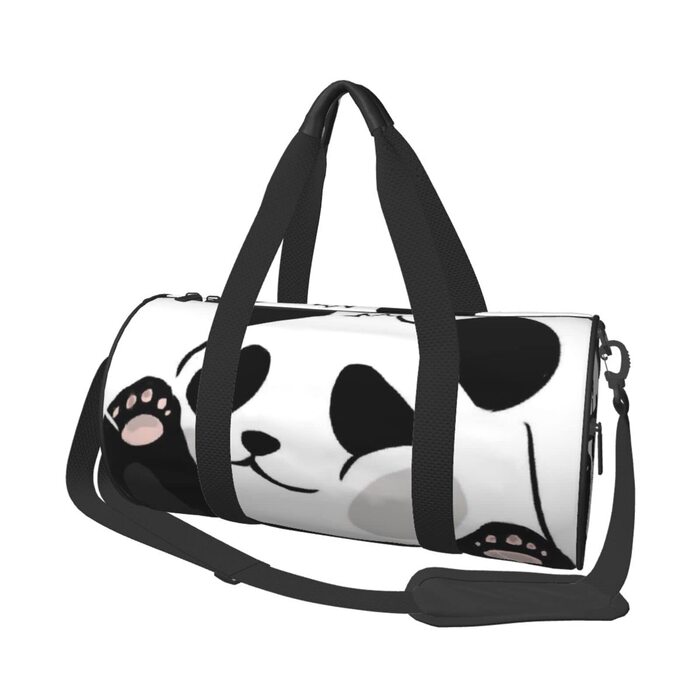 Дорожня сумка-циліндр з кумедним малюнком панди, спортивна сумка для чоловіків та жінок, сумка для подорожей, спортивний баул