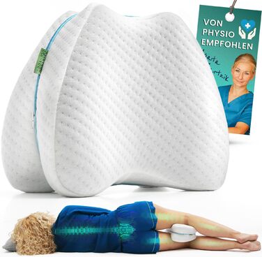 Подушка для колін для сну на боці - Ергономічна подушка з піни з пам&39яттю форми для ніг, стегон та спини - Подушка для ніг для спокійного сну з дихаючою та пральною оббивкою 26x22 см