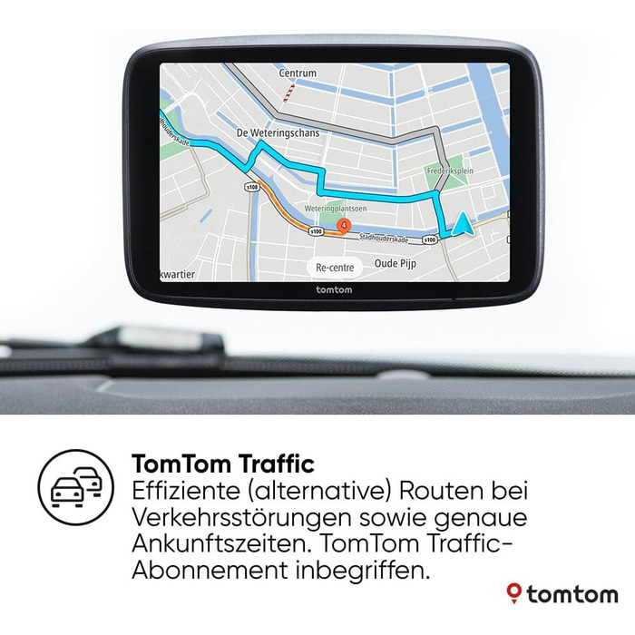 Навігаційний пристрій TomTom GO Superior (7-дюймовий екран, уникнення заторів завдяки TomTom Traffic, оновлення карт світу, швидке оновлення через Wi-Fi, наявність паркувальних місць, ціни на пальне) 7-дюймовий одинарний