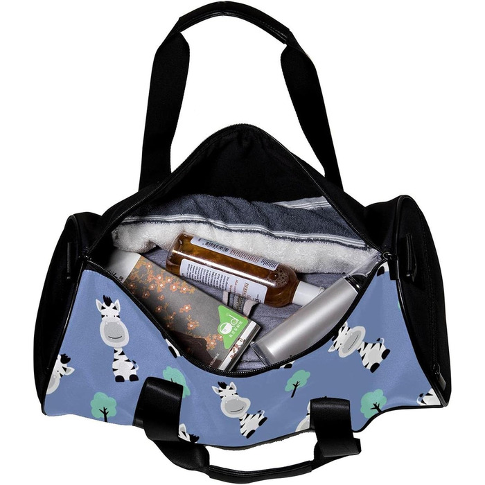 Спортивна сумка, маленька дорожня сумка, сумка для йоги, з милим принтом зебри та казковим деревом, фітнес-сумка для активного відпочинку, сумка-шопер