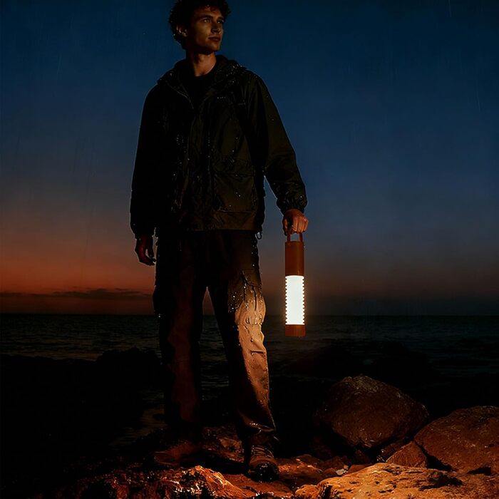 Ліхтар для кемпінгу Srliya, складний, підвісний, ліхтарик для намету, портативний, акумуляторний, кемпінговий ліхтарик для подорожей на природі, походів, надзвичайних ситуацій (цегляно-червоний)