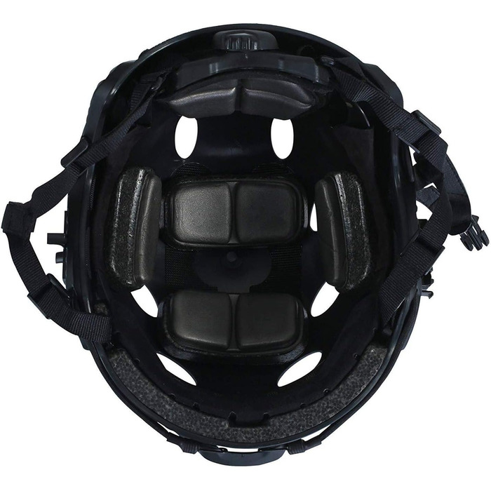 Тактичний шолом LOOGU Fast Airsoft Helmet Ops Core Захисний шолом з накладками та боковими рейками Мотоциклетний шолом для відпочинку на свіжому повітрі Пейнтбол Бойовий шолом Бойовий шолом Top Helmet PJ-Black