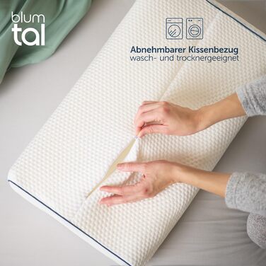 Подушка для шиї Blumtal - Ортопедична подушка - Подушка з піни з ефектом пам&39яті - Сертифікована подушка Oeko-TEX від болю в шиї - Ергономічна подушка для сну на боці - Подушка для шиї для ліжка - Подушка для шиї 60 см x 36 см x 13 см