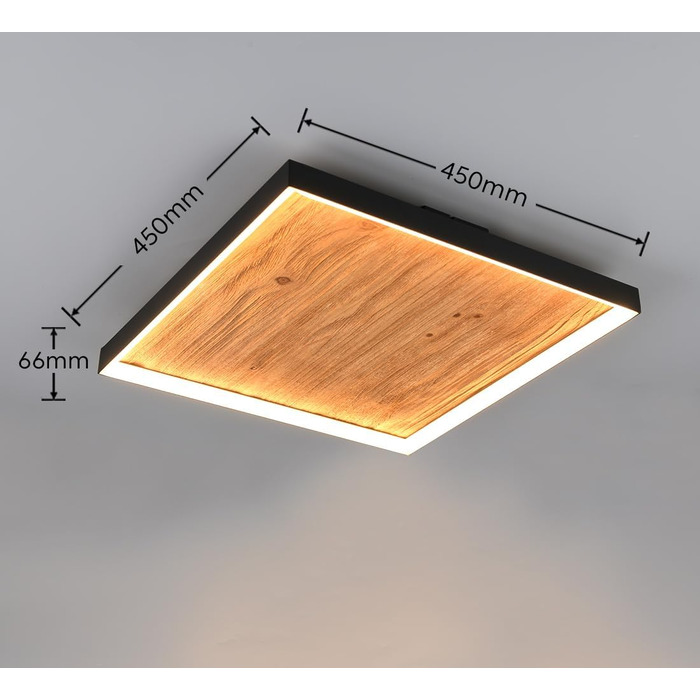 Стельовий LED-світильник Trio Leuchten Kalea 655510130, матовий чорний метал та сосна, 41 Вт, Switch Dimmer, колір дерева
