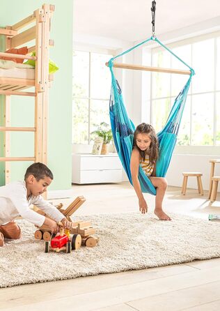 Підвісне крісло Habana Базовий розмір для релаксації та стилю поворотний шарнір на 360, високоякісна бамбукова деревина - бавовна,