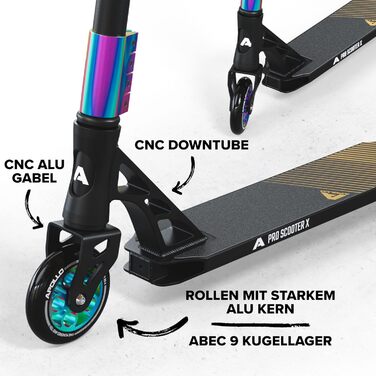 Трюковий самокат Apollo - Genesis Pro X / Genesis Pro X Competition, трюковий самокат високого класу, кулькові підшипники ABEC 9,