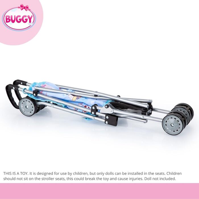 Коляска для ляльок, складна, з подвійними колесами, синя, 30134AA