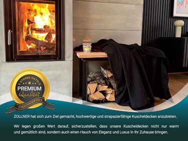 Флісова ковдра ZOLLNER 130x170 см - м&39яка та міцна флісова ковдра - можна прати при температурі до 95C - високоякісна підкладка - антистатичний матеріал - поліестер - чорний колір - сертифікований Oeko-Tex