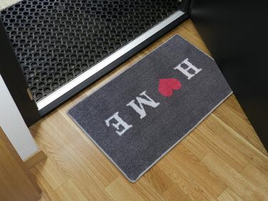 Килимок з мікрофібри 40x70 см / Пухнастий килимок з функціональною мікрофіброю для надійного уловлювання вологи та бруду / миється та нековзкий (темно-сірий - Home)