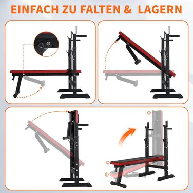 Складана регульована силова лава ISE зі штангами для гантелей та віджимань, тренувальні лави, регульовані, червоний/чорний 544-BK, білий/чорний 544-WH SY-544-BK