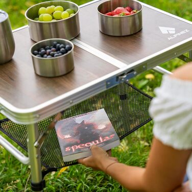 Складаний кемпінговий стіл 60x40, регульована висота Бічний столик, вуличний розкладний стіл, невеликий кемпінговий столик Балконний гриль-стіл, стіл для пікніка Компактний та легкий