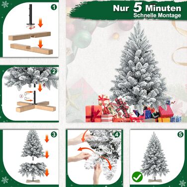 Штучна ялинка з ефектом натуральної білої сніжинки 150 см NAIZY