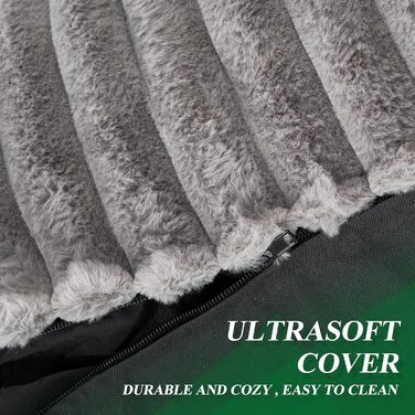 Крісла-шезлонги Hobestluk Big Bean Bag Lounger, велике крісло-мішок для дорослих, диван-мішок з наповнювачем з піни з ефектом пам&39яті для вітальні, спальні або балкону (сіра смужка), сірий