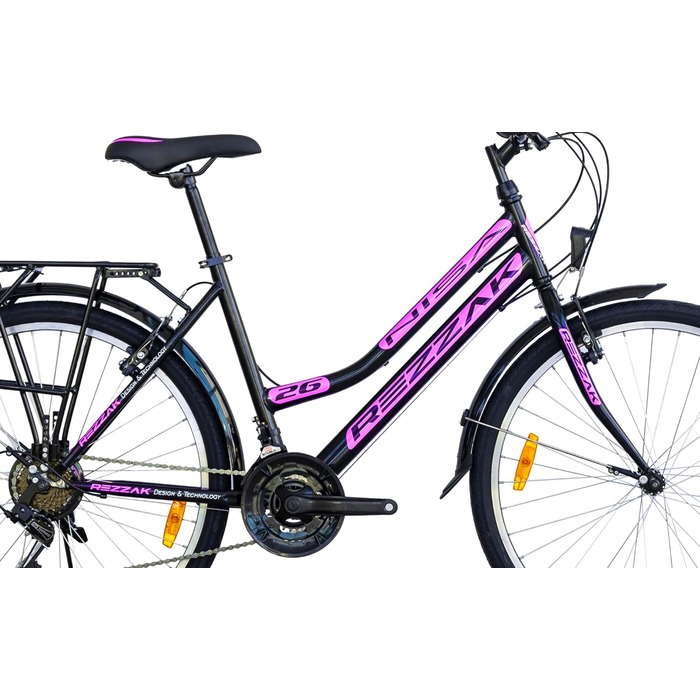 Дюймовий велосипед для дівчаток, жіночий велосипед, дитячий велосипед, молодіжний велосипед, міський велосипед з 21 швидкістю, чорно-рожевий, 26-