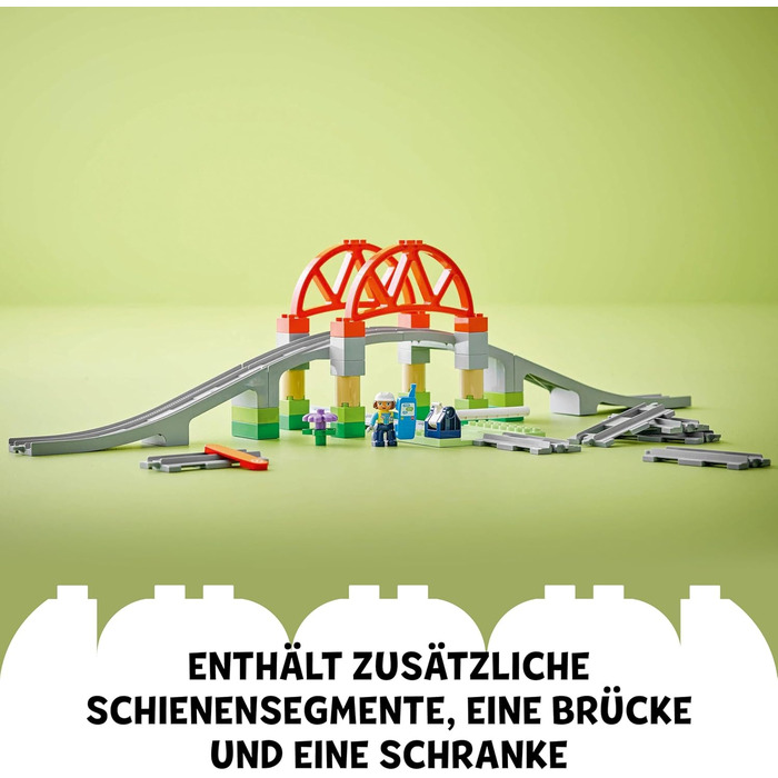 Залізничний міст і рейки - розширювальний набір, подарунок для малюків від 2 років, набір для будівництва та перебудови, розвиваюч