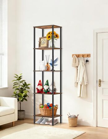 Торшер з полицею, світлодіодний світильник з регульованою яскравістю, 3 колірні температури, сенсорне та дистанційне керування, книжкова полиця з підсвічуванням, дерев&39яна окремостояча полиця, сучасний дизайн для вітальні, спальні, офісу (колір рустик-к