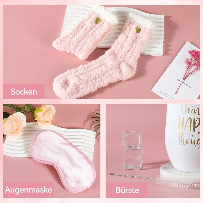 Подарунки для жінок, подарунок на день народження для жінок, подарунковий набір для дівчини на день народження з 12 предметів, включаючи ізольовану кружку з фланелевою кришкою, ідеї подарунків для мами, сестри, колег, релаксація у ванні
