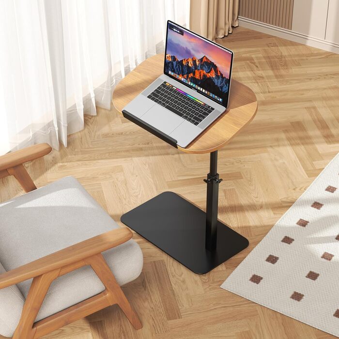 Журнальні столики з масиву дерева C-подібної форми, регульовані по висоті, журнальний столик з металевою основою, що обертається на 360, невеликий жорстокий столик, дерев&39яні жорстокі столики для дивана/ноутбука, столик для дивана у вітальні, столик для