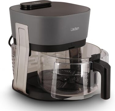 Фритюрниця Lauben Glass&Steam з гарячим повітрям 4500BG зі скляним кошиком для смаження, функцією пари, 8 програм, ручним налаштуванням часу та температури, кошик, безпечний для посудомийної машини, об'єм контейнера 4.5 л