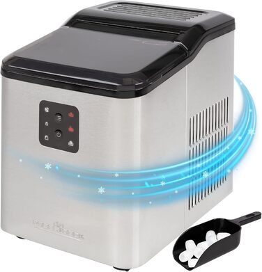 Машина для приготування кубиків льоду ProfiCook Кубики льоду за 10 хвилин до 12 кг льоду за 24 години Машина для виробництва кубиків льоду 2 розміри кубиків льоду Резервуар для води 1,5 л Швидке виробництво в т.ч. совок для льоду ПК-EWB 1253