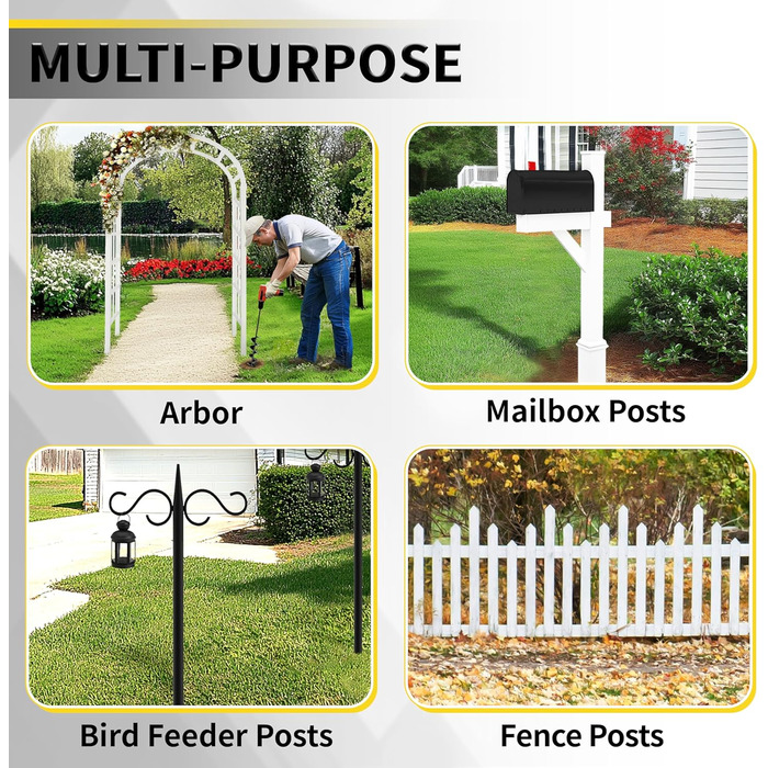 Бури для ґрунту для дриля, 5x809x40 см. Садовий бур для шуруповерта, інструмент для копання ям для посадки, міцний бур-шнек для квіткових горщиків та рослин, спіральний бур 5x809x40 см, чорний., 2 шт.