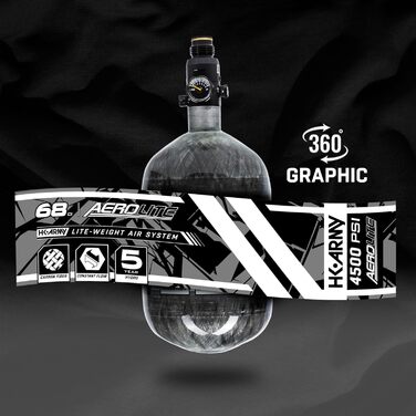 Система пейнтбольного балона HK Army AeroLite 68/4500 HPA – вуглеволокно, прозорий, 800 psi, авіаційний алюміній, 5-річний гідроцикл