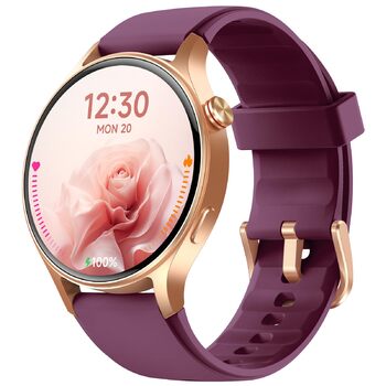 Жіночий круглий смарт-годинник із функцією телефону 1,32-дюймовий AMOLED-дисплей, фітнес-годинник із понад 110 спортивними режимами та 3ATM, фітнес-трекер для iPhone/Android, крокомір із монітором серцевого ритму/SpO2/монітором сну фіолетовий