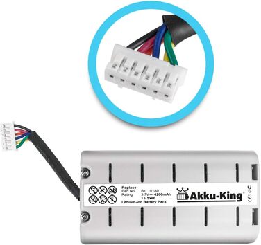 Акумулятор Akku-King, сумісний з Pure ChargePAK B1, 101A0 - літій-іонний 4200 мАг - для One Mini, VL61114, EVOKE1, Evoke D2, Evoke D2 Domino акумулятор - 4200 мАг