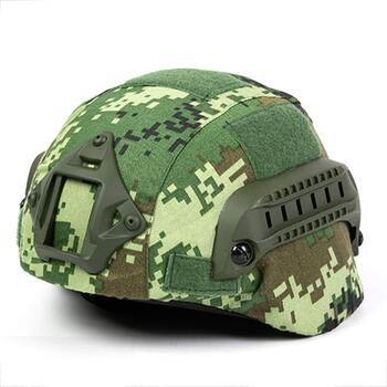 Комбінація тактичного шолома швидкого захисту MICH-2000 та спеціального камуфляжного чохла, мисливського шолома для пейнтболу з пневматичною гвинтівкою та вибухобезпечним головним убором для бойових дій CS