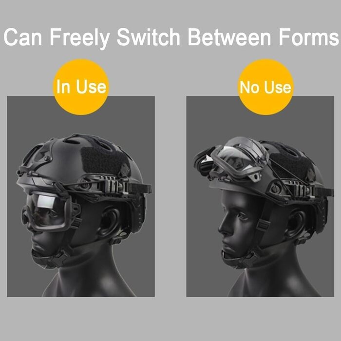 Тактичні шоломи TS TAC-SKY Fast, зовнішні відкидні, захисні окуляри унісекс для використання на відкритому повітрі, стрільби, страйкболу, пейнтболу CS(T)