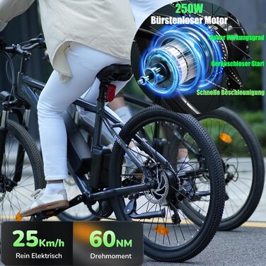 Електровелосипед Finbike E 26 дюймів 250 Вт 10400mAh 7 швидкостей USB-роз'єм чорний