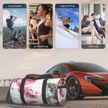 Спортивна сумка-мішок для подорожей з весняним природним принтом, чорна, універсальний розмір, дорожня сумка