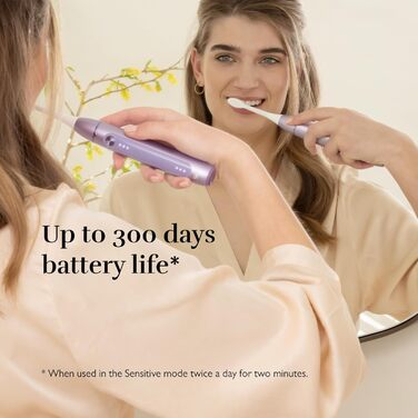 Ліловий, звукова зубна щітка з 300 днями роботи від акумулятора