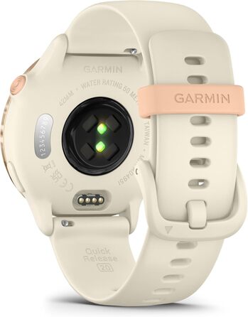 Мм (ексклюзивно на Storeo) смарт-годинник для фітнесу, сенсорний AMOLED-екран 1,2 дюйма, до 11 днів роботи від акумулятора, понад 80 спортивних програм, опції тренувань, функції для здоровя, розумні сповіщення. Vivoactive 6 Exclusive, колір Bone/Pink Dawn