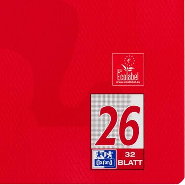 Шкільний зошит Oxford, формат А4, 32 аркуші, в лінійку (міжрядковий інтервал 26), у квадрат, 10 аркушів, 26 сторінок у квадрат/з полями