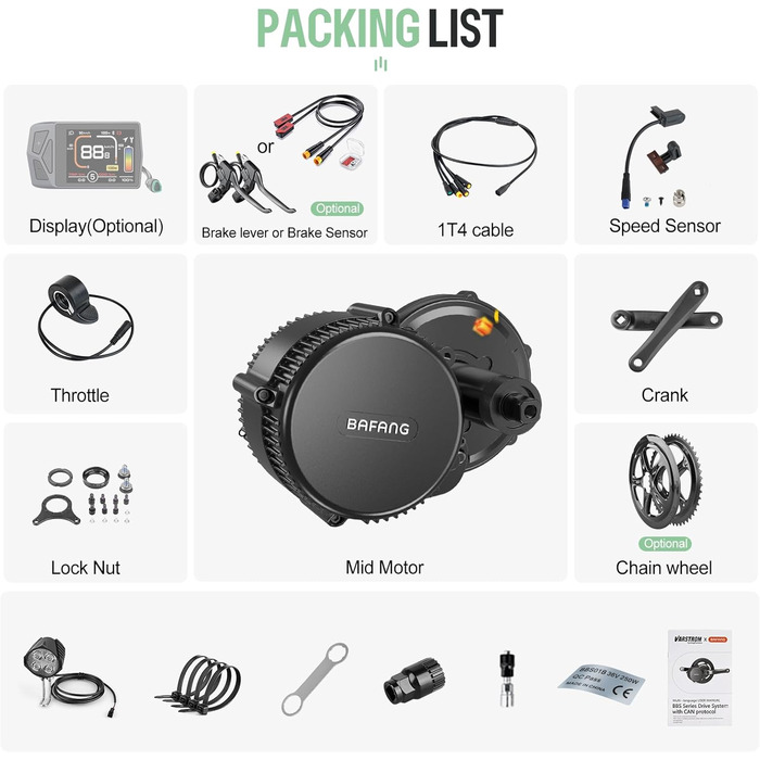 Комплект для переобладнання електровелосипеда Bafang 48 V 250 Вт середнього приводу