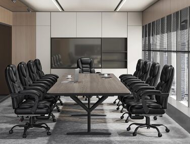 Ергономічне офісне крісло Yaheetech, крісло керівника з підставкою для ніг, письмове крісло з адаптивними підлокітниками, висока спинка, регульована висота, для офісу, чорне