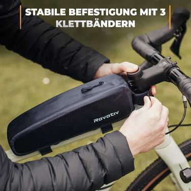 Сумка на верхню трубу велосипеда Rovativ Bikepacking 1,8 літра 100 водонепроникна - Сумка на верхню трубу - Надміцне кріплення - Нова блискавка - для гравійних велосипедів, шосейних велосипедів, гірських велосипедів