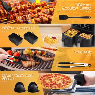 Аксесуари для фритюрниці, аксесуари для фритюрниці 7.6-9.5 л та інші двозонні фритюрниці, аксесуари для фритюрниці, аксесуари для фритюрниці без бісфенолу А Аксесуари для фритюрниці для Ninja Foodi AF400EU AF300EU AF500EU