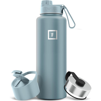 Спортивна пляшка для пиття IRON FLASK, 3 кришки (кришка з широким носиком), герметична, з нержавіючої сталі, для чоловіків, жінок